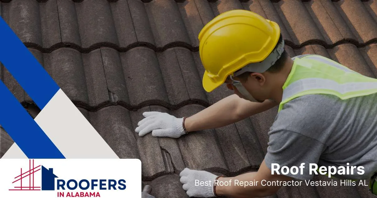 Local roofers in Vestavia Hills Alabama repairing a residential roof.